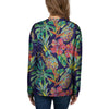 Tropical Floral Pineapple Print Women's Sweatshirt-grizzshop