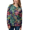 Tropical Floral Pineapple Print Women's Sweatshirt-grizzshop