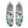 Tropical Floral Pink And Teal Print Pattern White Athletic Shoes-grizzshop