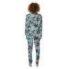 Tropical Floral Pink And Teal Print Pattern Women's Pajamas-grizzshop