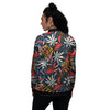 Tropical Floral Retro Hawaiian Print Pattern Women's Bomber Jacket-grizzshop