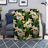 Tropical Floral Skull Blanket-grizzshop