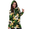 Tropical Floral Skull Hoodie Dress-grizzshop