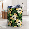 Tropical Floral Skull Laundry Basket-grizzshop