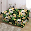 Tropical Floral Skull Loveseat Cover-grizzshop