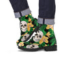 Tropical Floral Skull Men's Boots-grizzshop