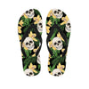 Tropical Floral Skull Men's Flip Flops-grizzshop