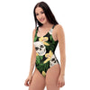 Tropical Floral Skull One Piece Swimsuite-grizzshop