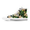 Tropical Floral Skull Women's High Top Shoes-grizzshop