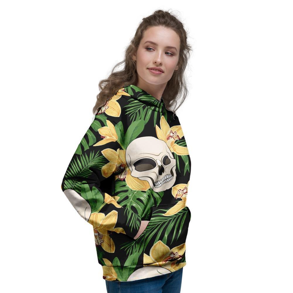 Tropical Floral Skull Women's Hoodie-grizzshop