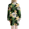 Tropical Floral Skull Women's Robe-grizzshop