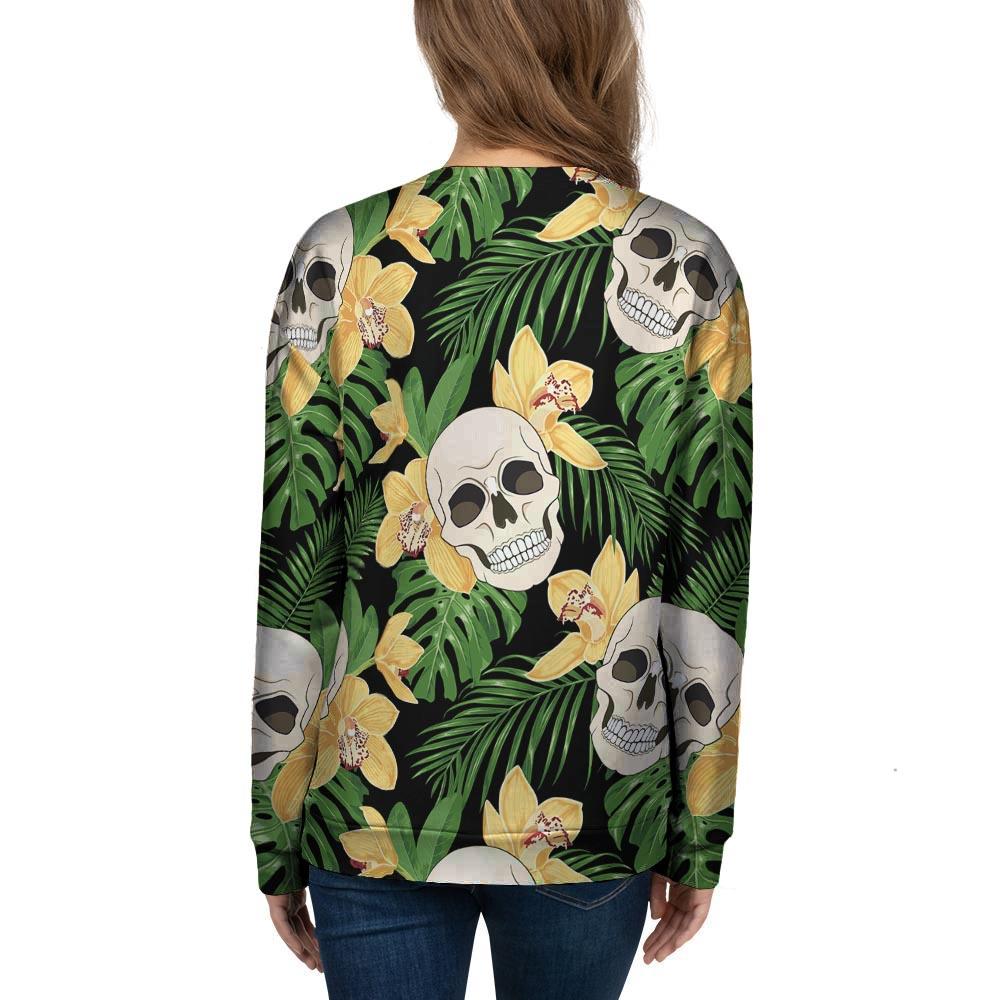 Tropical Floral Skull Women's Sweatshirt-grizzshop