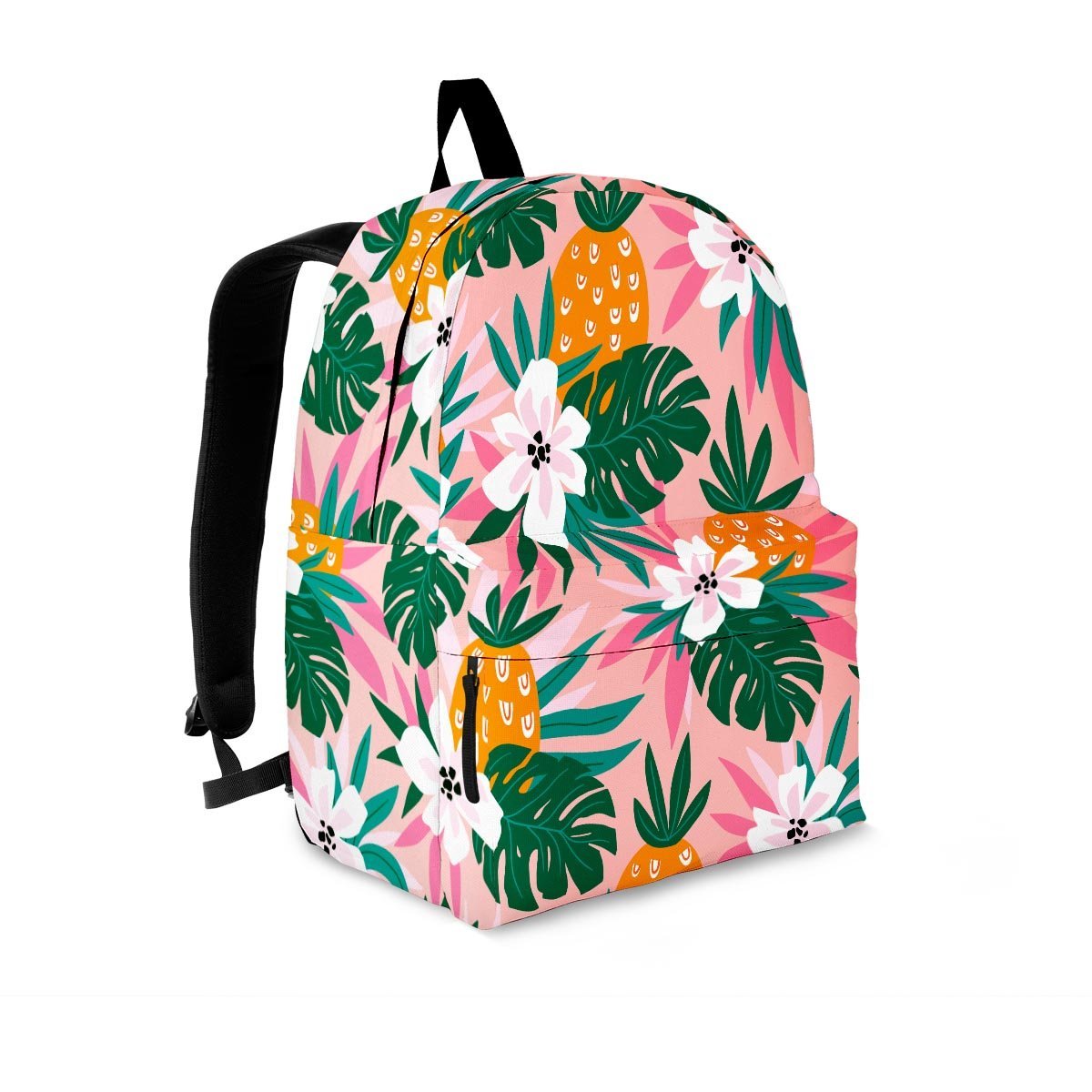 Tropical Flower Hawaiian Pineapple Print Backpack-grizzshop