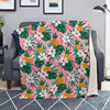 Tropical Flower Hawaiian Pineapple Print Blanket-grizzshop