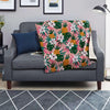 Tropical Flower Hawaiian Pineapple Print Blanket-grizzshop