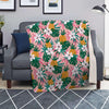 Tropical Flower Hawaiian Pineapple Print Blanket-grizzshop