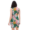 Tropical Flower Hawaiian Pineapple Print Bodycon Dress-grizzshop