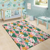 Tropical Flower Hawaiian Pineapple Print Floor Mat-grizzshop