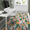 Tropical Flower Hawaiian Pineapple Print Floor Mat-grizzshop