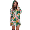 Tropical Flower Hawaiian Pineapple Print Hoodie Dress-grizzshop