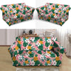 Tropical Flower Hawaiian Pineapple Print Loveseat Cover-grizzshop