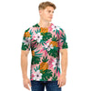 Tropical Flower Hawaiian Pineapple Print Men T Shirt-grizzshop