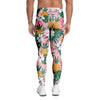 Tropical Flower Hawaiian Pineapple Print Men's Leggings-grizzshop