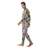 Tropical Flower Hawaiian Pineapple Print Men's Pajamas-grizzshop