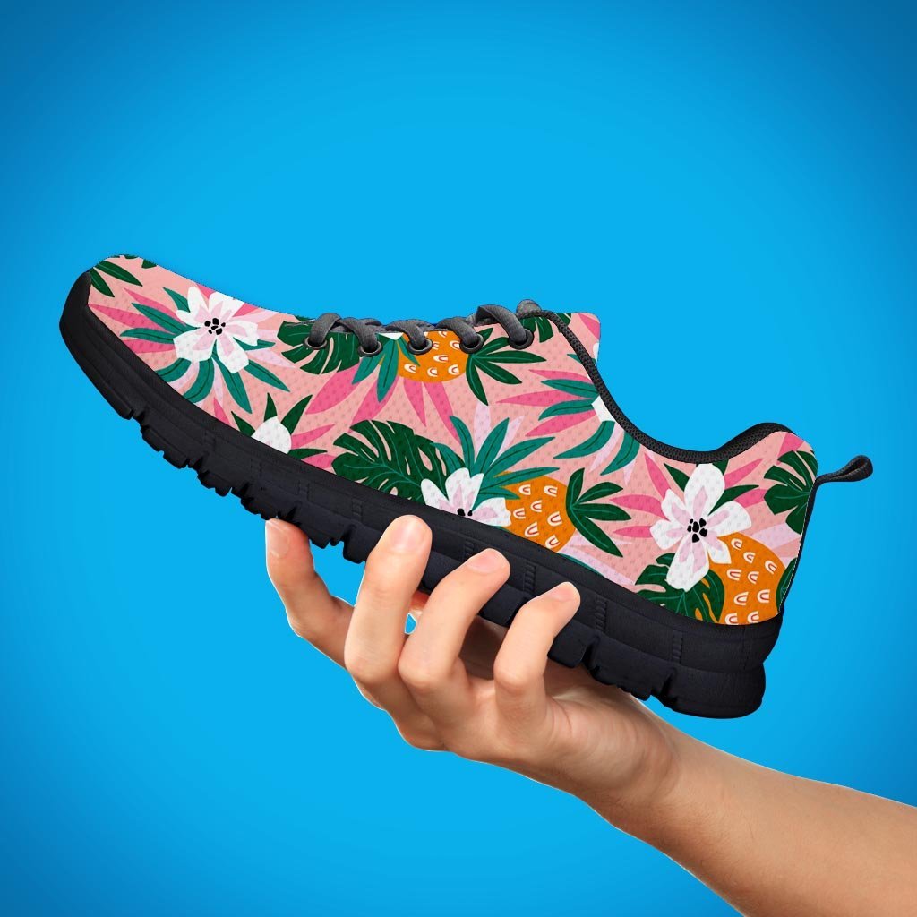 Tropical Flower Hawaiian Pineapple Print Men's Sneakers-grizzshop