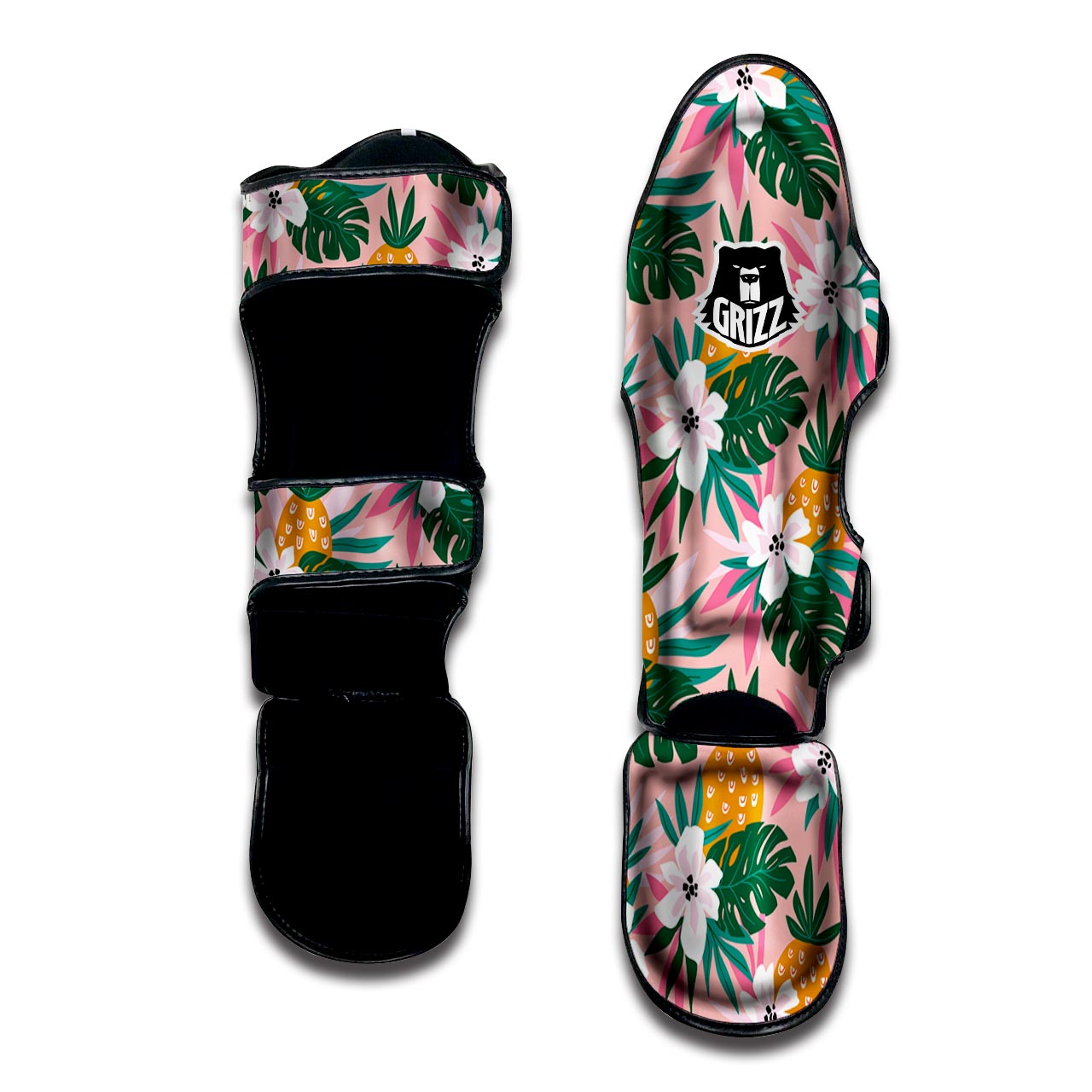 Tropical Flower Hawaiian Pineapple Print Muay Thai Shin Guard-grizzshop