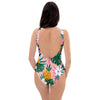 Tropical Flower Hawaiian Pineapple Print One Piece Swimsuite-grizzshop