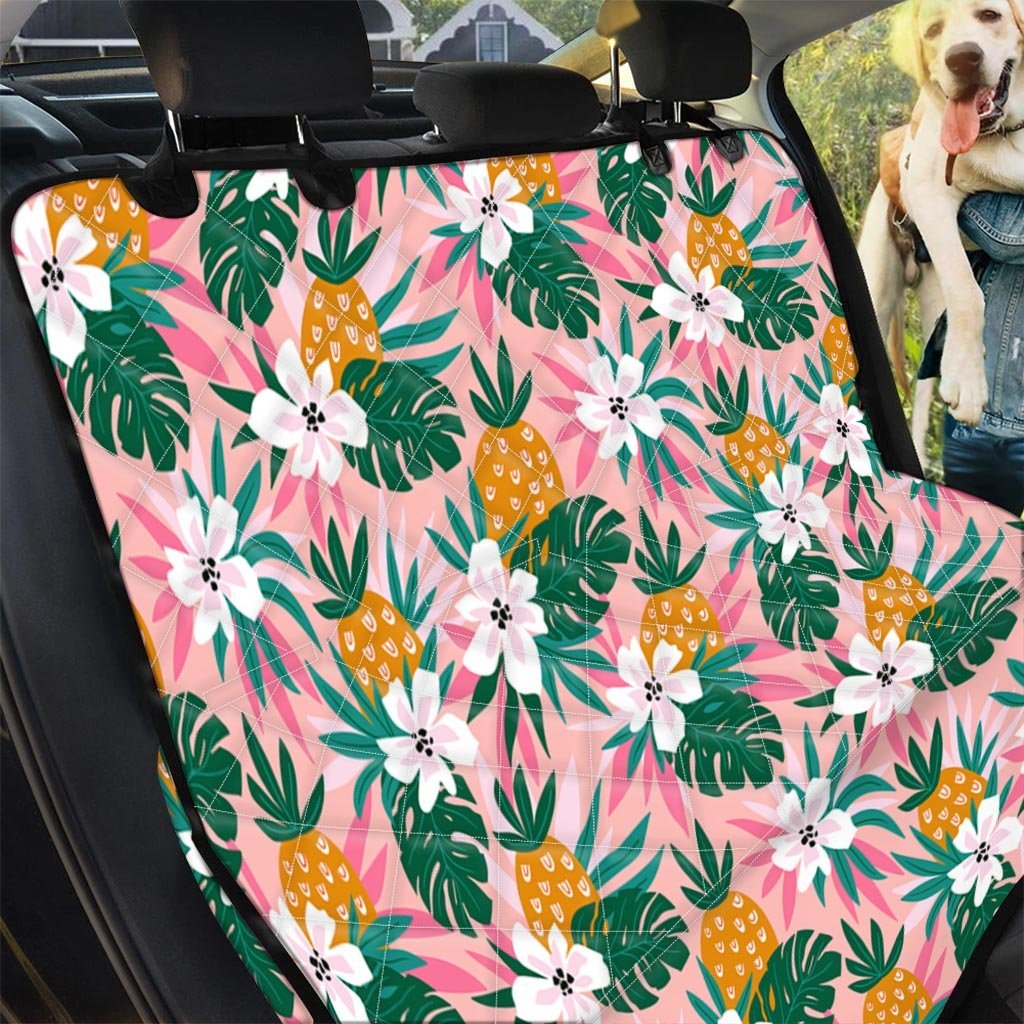 Tropical Flower Hawaiian Pineapple Print Pet Car Seat Cover-grizzshop