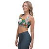 Tropical Flower Hawaiian Pineapple Print Sports Bra-grizzshop