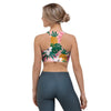 Tropical Flower Hawaiian Pineapple Print Sports Bra-grizzshop