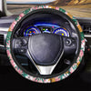 Tropical Flower Hawaiian Pineapple Print Steering Wheel Cover-grizzshop