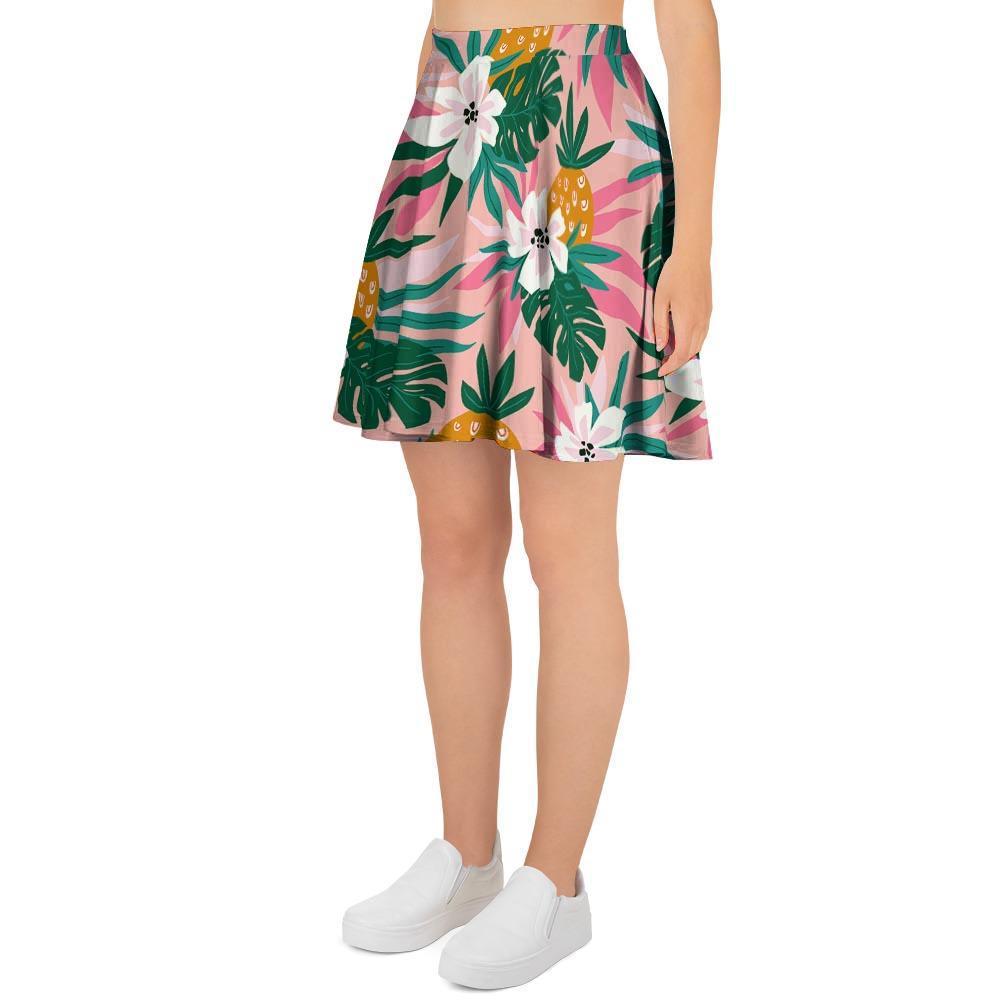 Tropical Flower Hawaiian Pineapple Print Women's Skirt-grizzshop