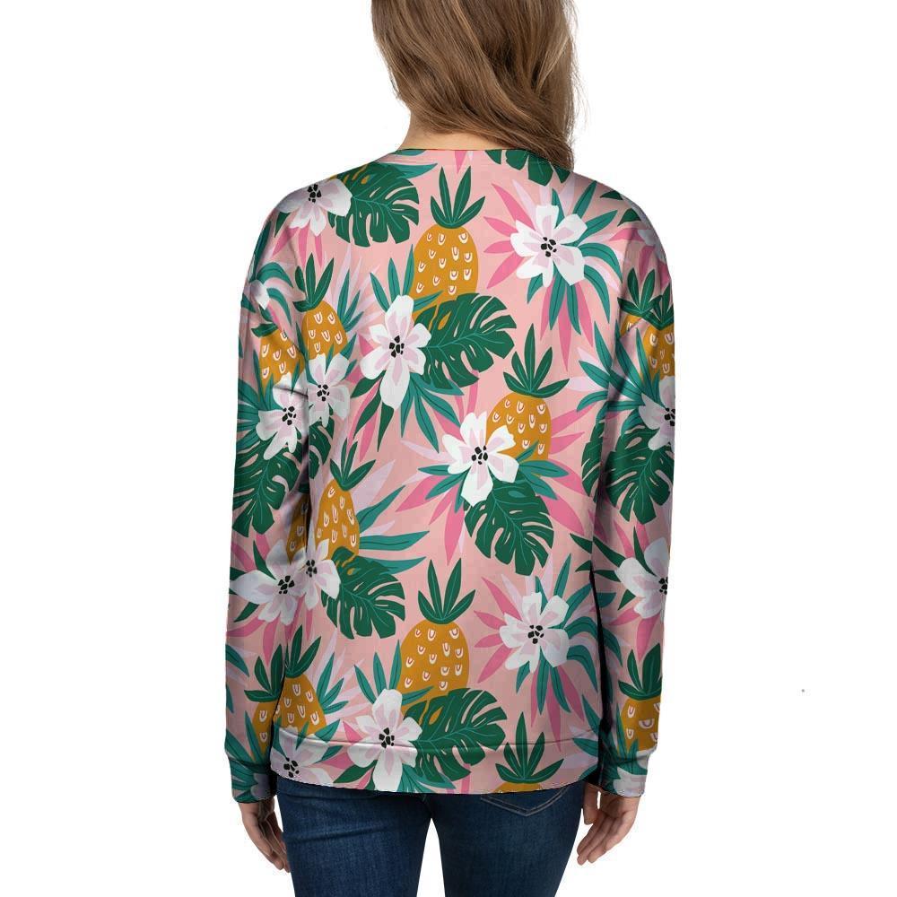 Tropical Flower Hawaiian Pineapple Print Women's Sweatshirt-grizzshop