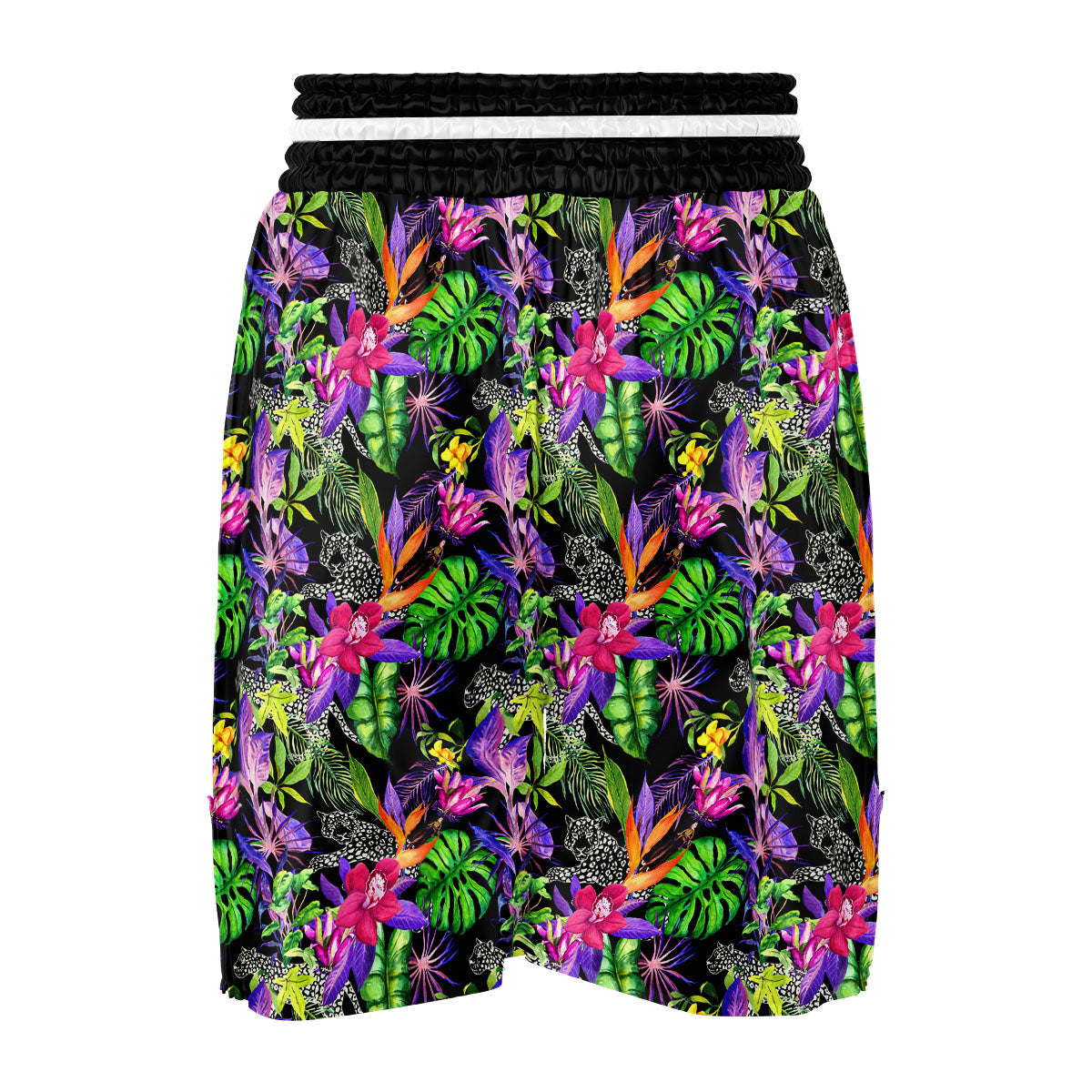 Tropical Flower Leaf Light Print Pattern Boxing Shorts-grizzshop