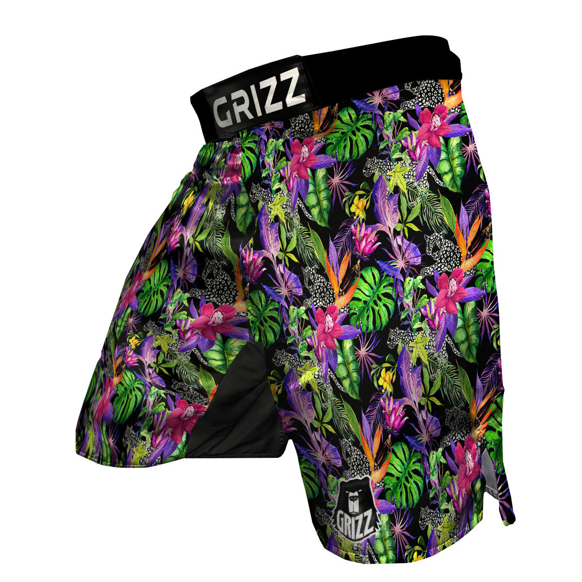 Tropical Flower Leaf Light Print Pattern MMA Shorts-grizzshop