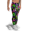 Tropical Flower Leaf Light Print Pattern Men's Leggings-grizzshop