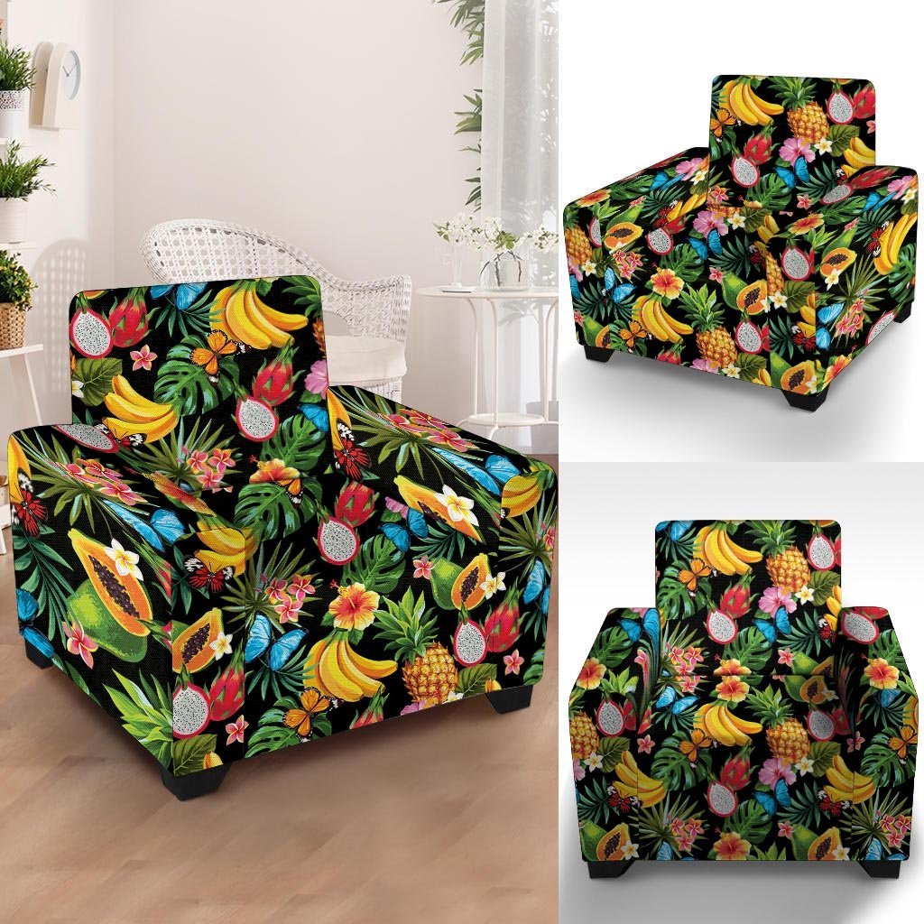 Tropical Fruit Hawaiian Print Armchair Cover-grizzshop