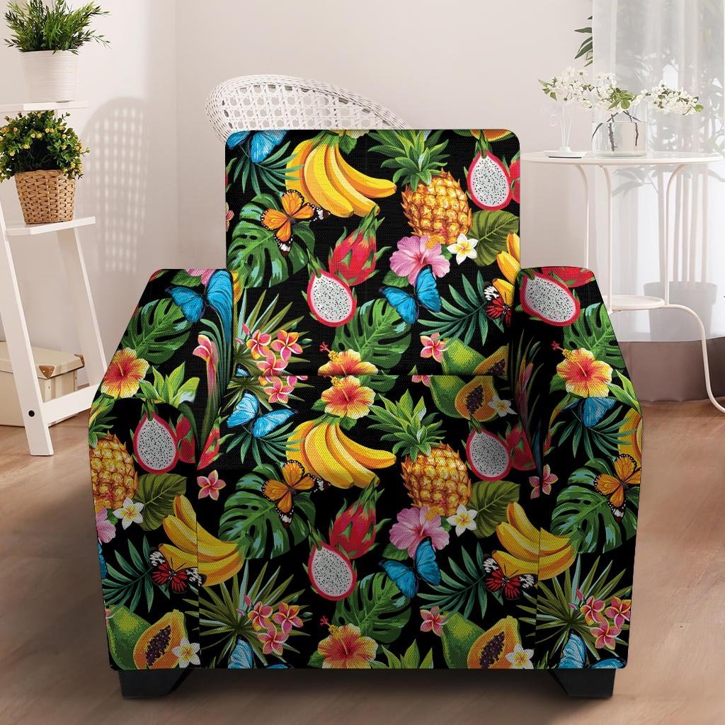 Tropical Fruit Hawaiian Print Armchair Cover-grizzshop