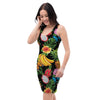 Tropical Fruit Hawaiian Print Bodycon Dress-grizzshop