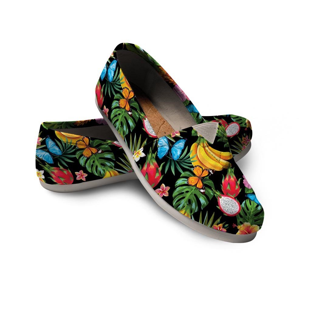 Tropical Fruit Hawaiian Print Canvas Shoes-grizzshop
