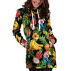 Tropical Fruit Hawaiian Print Hoodie Dress-grizzshop