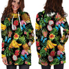 Tropical Fruit Hawaiian Print Hoodie Dress-grizzshop