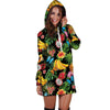 Tropical Fruit Hawaiian Print Hoodie Dress-grizzshop