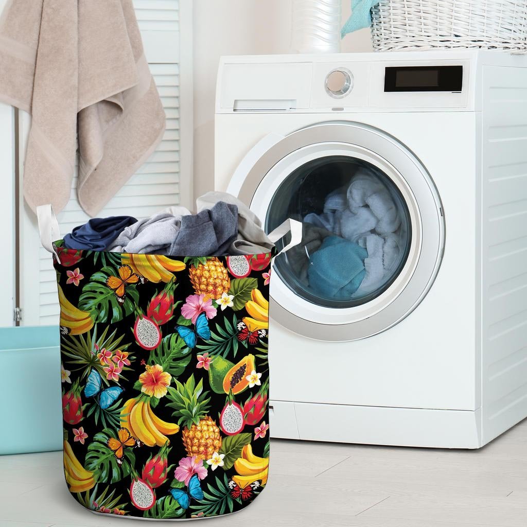 Tropical Fruit Hawaiian Print Laundry Basket-grizzshop
