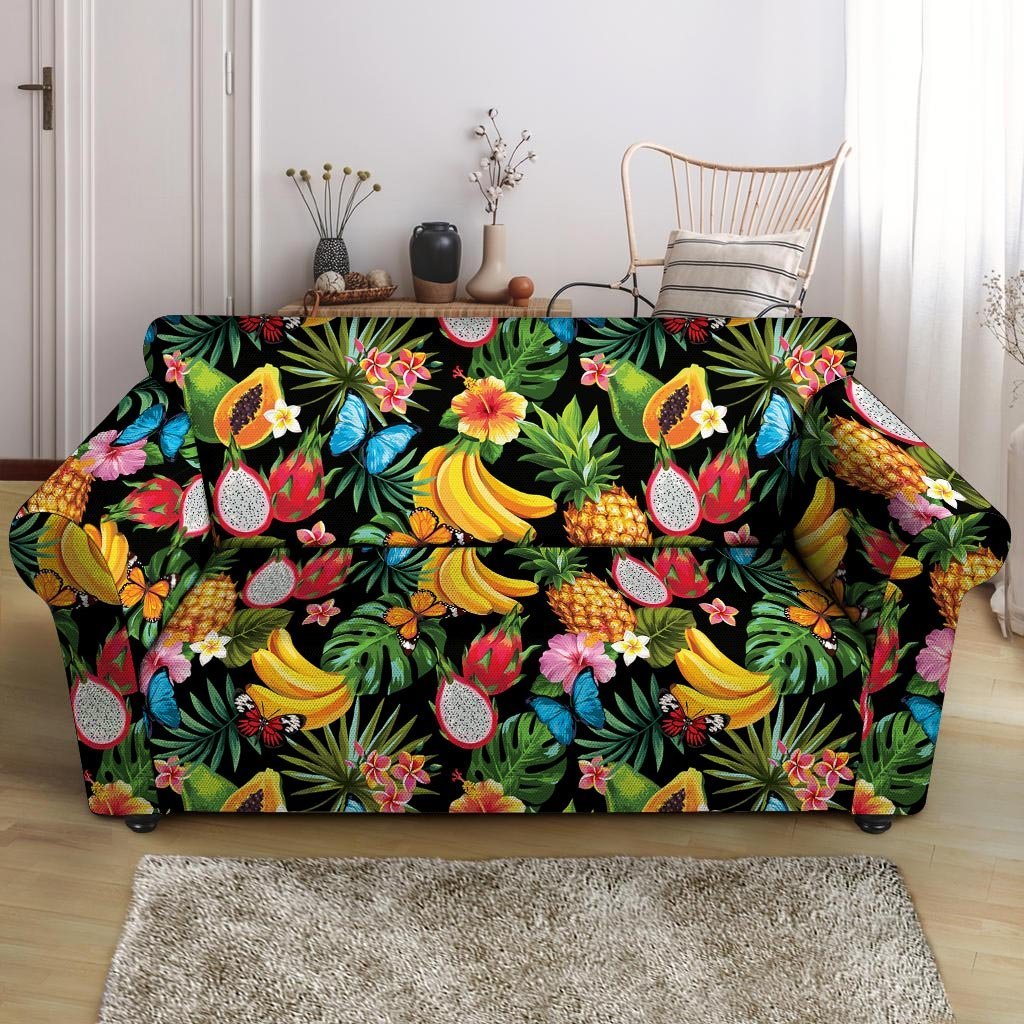 Tropical Fruit Hawaiian Print Loveseat Cover-grizzshop