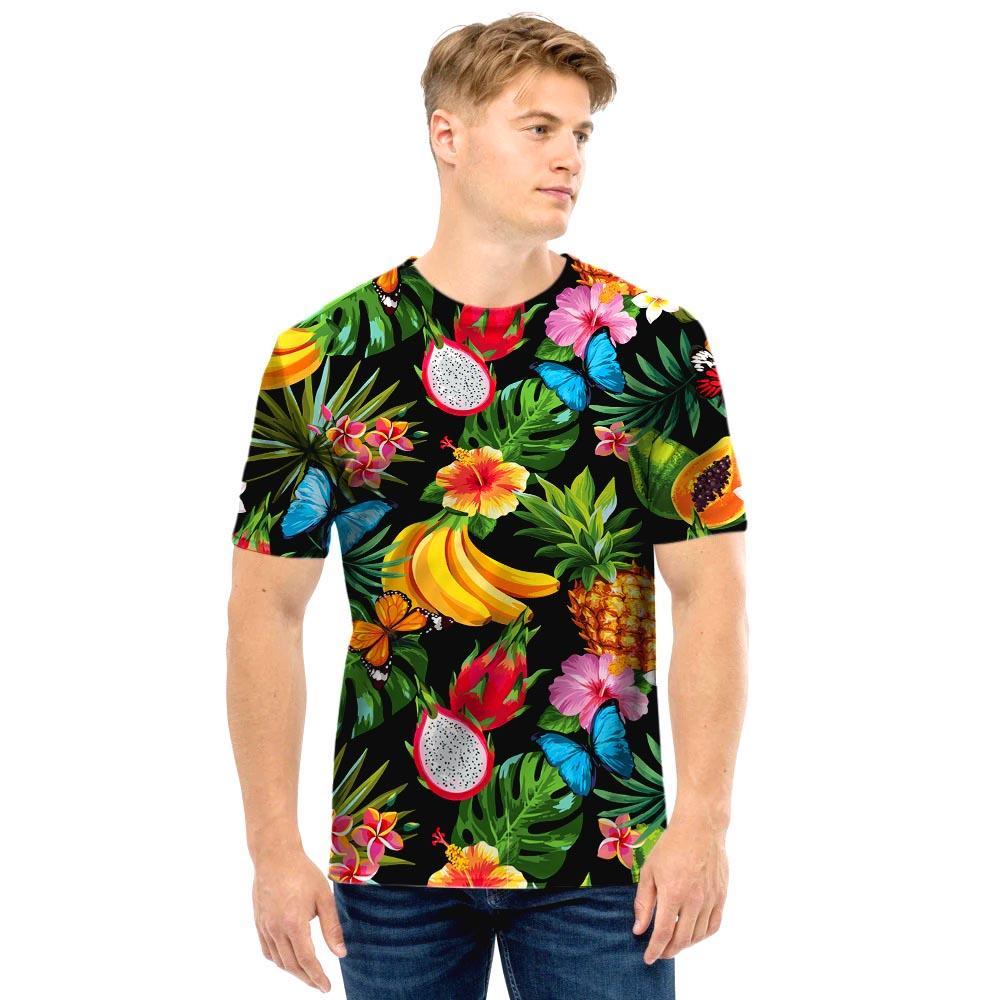 Tropical Fruit Hawaiian Print Men T Shirt-grizzshop